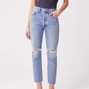 AGOLDE Riley High Rise Straight Crop in Escalate Size 27